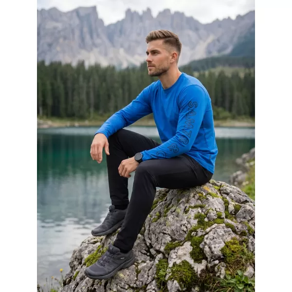 Tricou pentru bărbați cu mâneci lungi SAM 73 REGULUS MT 830 ALBASTRU STRĂLUCITOR 