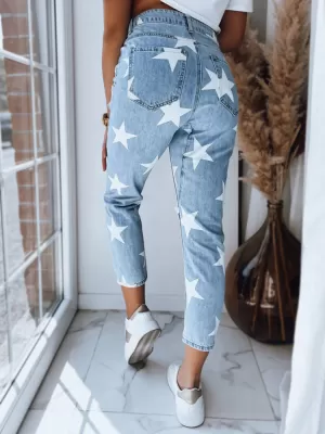 Pantalonii pentru doamne DSTREET CALI UY1487 ALBASTRU