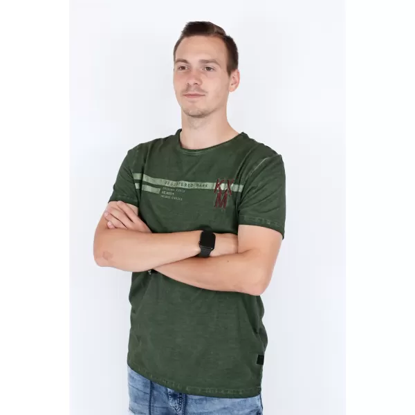  Tricou pentru bărbați KIXMI RICKY MILITAR 