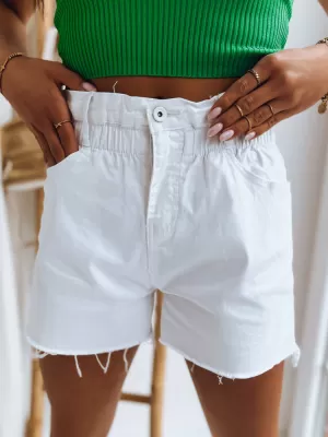 Pantaloni scurți din denim pentru femei DSTREET CHLOE SY0296 ALB