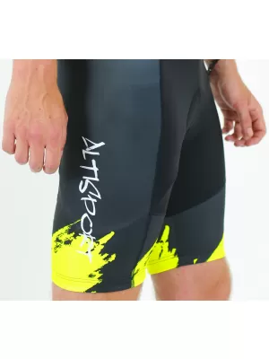 Pantaloni scurți premium pentru ciclism pentru bărbați ALTISPORT SWE/ALM01S13 GALBEN NEON