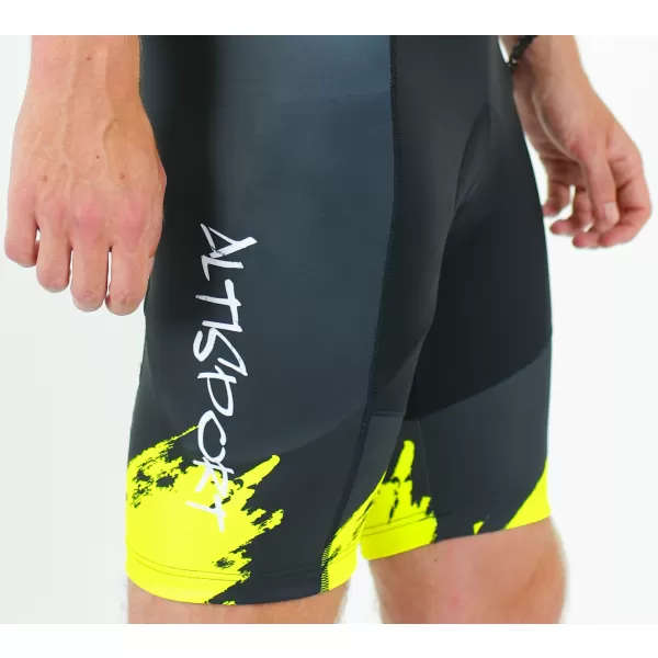  Pantaloni scurți premium pentru ciclism pentru bărbați ALTISPORT SWE/ALM01S13 GALBEN NEON 