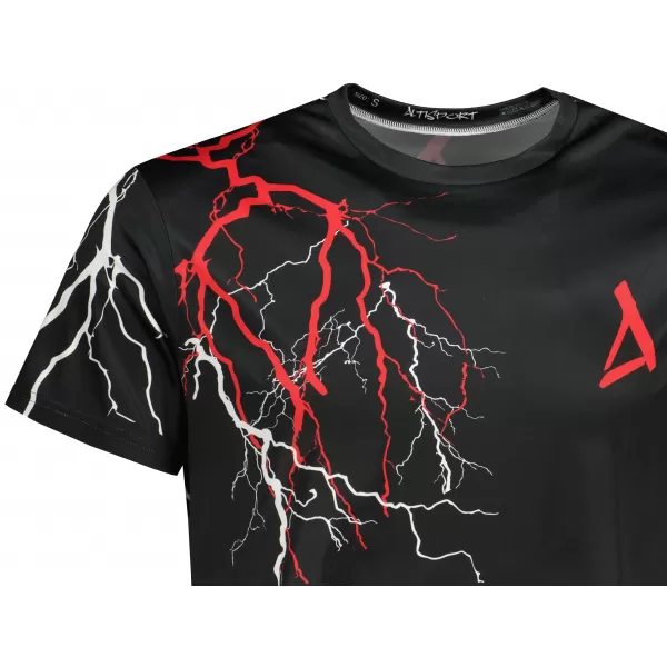  Tricou premium pentru bărbați ALTISPORT VOJ/ALM004TR01 NEGRU ȘI ROȘU 