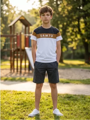 Tricou băieți SAM 73 KALLAN KT 503 ALB