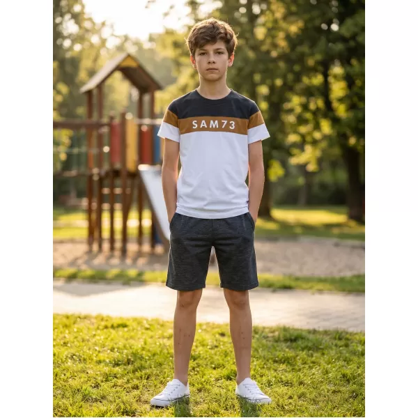  Tricou băieți SAM 73 KALLAN KT 503 ALB 