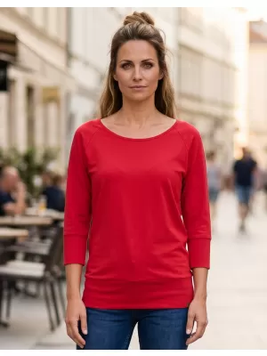 Tricou dama cu maneci 3/4 SAM 73 SELMA WT 896 ROZ ÎNCHIS