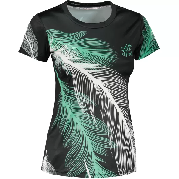  Tricou funcțional premium pentru femei ALTISPORT VOJ/ALW001TR01 NEGRU/TURCOAZ 