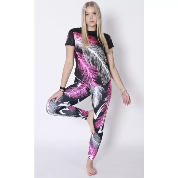  Tricou funcțional premium pentru femei ALTISPORT VOJ/ALW001TR01 NEGRU/ROZ DESCHIS 