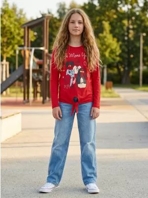 Tricou fetita cu maneca lunga SAM 73 VADANIA KT 505 ROŞU