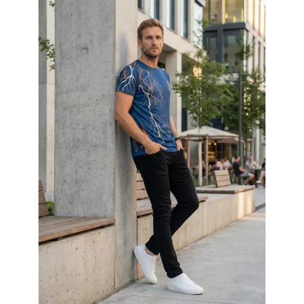  Tricou premium pentru bărbați ALTISPORT VOJ/ALM004TR01 BLEUMARIN/MARO 