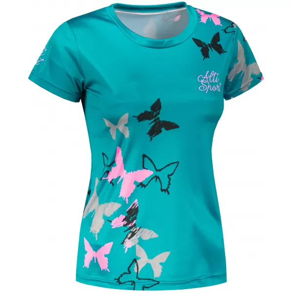  Tricou funcțional premium pentru femei ALTISPORT VOJ/ALW002TR01 SMARALD/ROZ DESCHIS 
