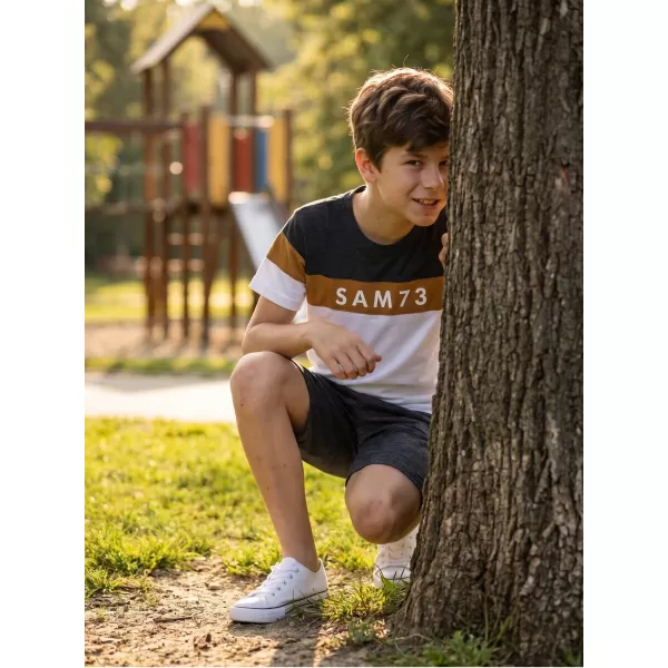  Tricou băieți SAM 73 KALLAN KT 503 ALB 