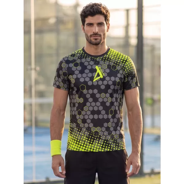  Tricou funcțional premium pentru bărbați ALTISPORT VOJ/ALM005TR01 NEGRU ȘI GALBEN 