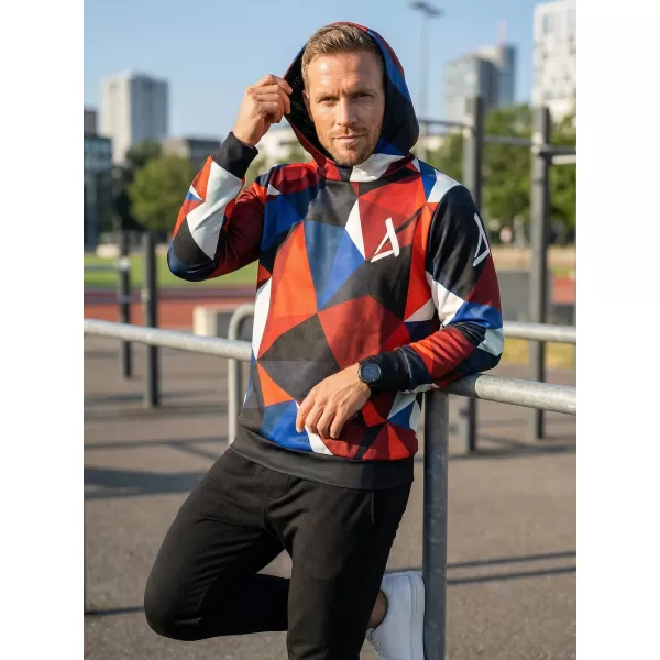  Hanorac premium pentru bărbați ALTISPORT VOJ/ALM007MI01 BLEUMARIN/ROSU 