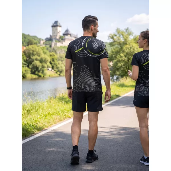  Tricou premium pentru bărbați ALTISPORT VOJ/ALM003TR01 NEGRU ȘI GALBEN 