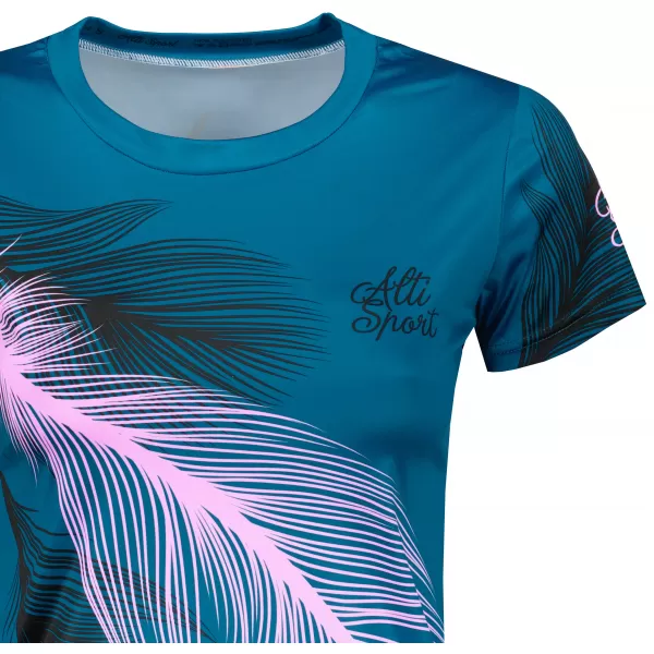  Tricou funcțional premium pentru femei ALTISPORT VOJ/ALW001TR01 BENZINĂ/ROZ DESCHIS 