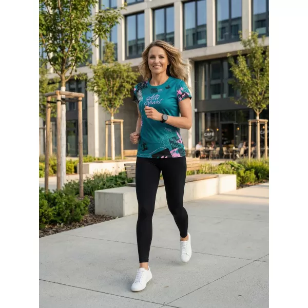  Tricou funcțional premium pentru femei ALTISPORT VOJ/ALW009TR01 BENZINĂ/ROZ DESCHIS 