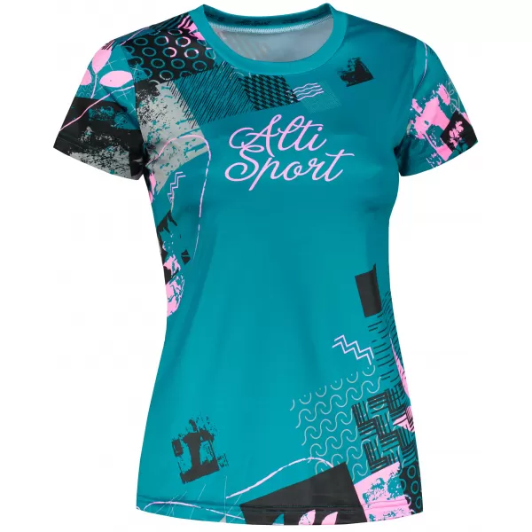  Tricou funcțional premium pentru femei ALTISPORT VOJ/ALW009TR01 BENZINĂ/ROZ DESCHIS 