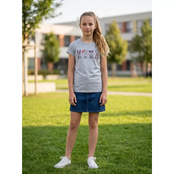  Tricou fetita SAM 73 AXILL KT 508 GRI DESCHIS 