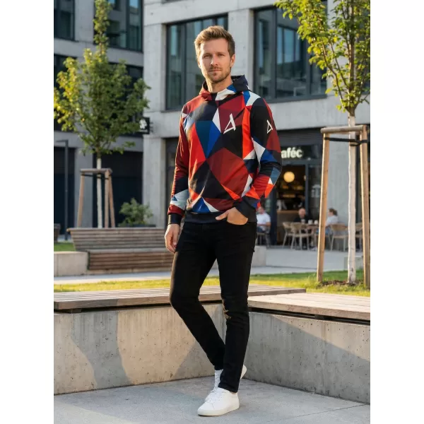  Hanorac premium pentru bărbați ALTISPORT VOJ/ALM007MI01 BLEUMARIN/ROSU 