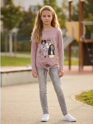 Tricou fetita cu maneca lunga SAM 73 VADANIA KT 505 TRANDAFIR BĂTRÂN
