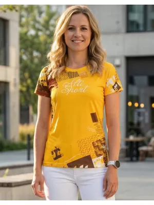 Tricou funcțional premium pentru femei ALTISPORT VOJ/ALW009TR01 GALBEN