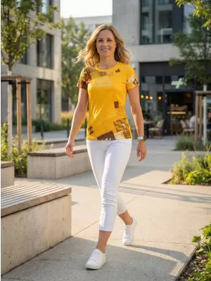 Tricou funcțional premium pentru femei ALTISPORT VOJ/ALW009TR01 GALBEN