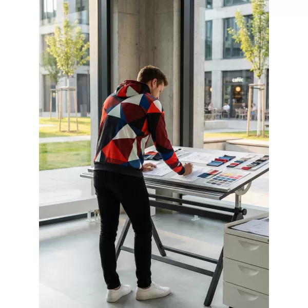  Hanorac premium pentru bărbați ALTISPORT VOJ/ALM007MI01 BLEUMARIN/ROSU 