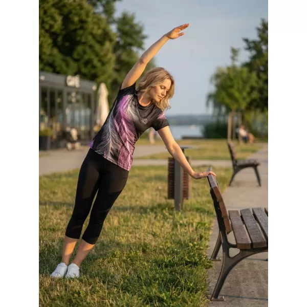  Tricou funcțional premium pentru femei ALTISPORT VOJ/ALW001TR01 NEGRU/ROZ DESCHIS 