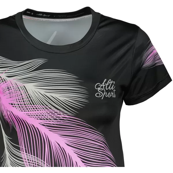  Tricou funcțional premium pentru femei ALTISPORT VOJ/ALW001TR01 NEGRU/ROZ DESCHIS 