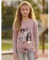 Tricou fetita cu maneca lunga SAM 73 VADANIA KT 505 TRANDAFIR BĂTRÂN