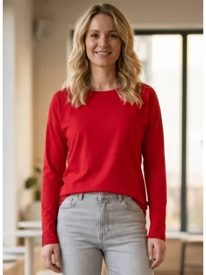 Tricou de damă cu mâneci lungi SAM 73 PATTY WT 895 ROŞU