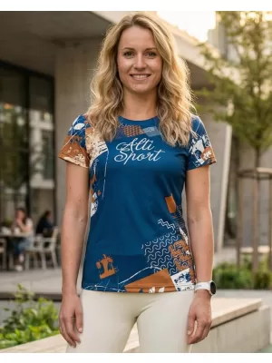 Tricou funcțional premium pentru femei ALTISPORT VOJ/ALW009TR01 BLEUMARIN/MARO