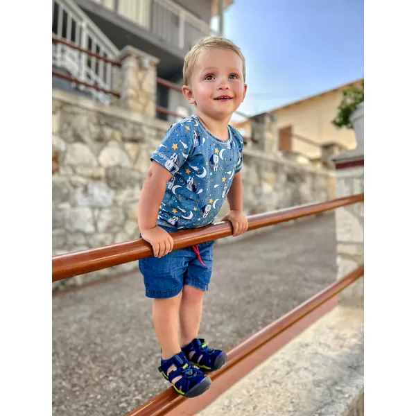  Short -sleeved t -thirt WAMU MEDVÍDCI NA MĚSÍCI ALBASTRU 