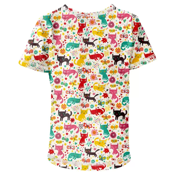  Short -sleeved t -thirt WAMU KOČIČÍ LOUKA ALB/MAI COLORAT 