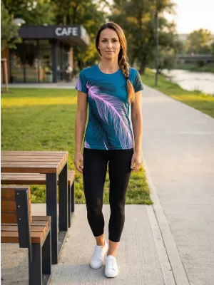 Tricou funcțional premium pentru femei ALTISPORT VOJ/ALW001TR01 BENZINĂ/ROZ DESCHIS