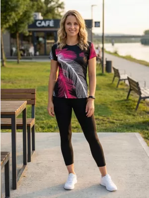 Tricou funcțional premium pentru femei ALTISPORT VOJ/ALW001TR01 NEGRU ROZ