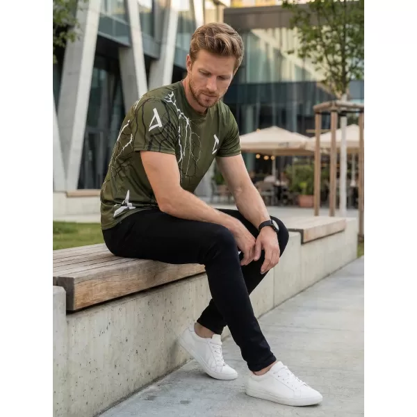  Tricou premium pentru bărbați ALTISPORT VOJ/ALM004TR01 MĂSLINE 