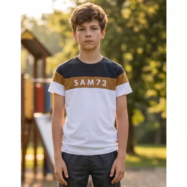  Tricou băieți SAM 73 KALLAN KT 503 ALB 
