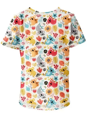 Short -sleeved t -thirt WAMU HRAVÉ KOALY ALB/MAI COLORAT