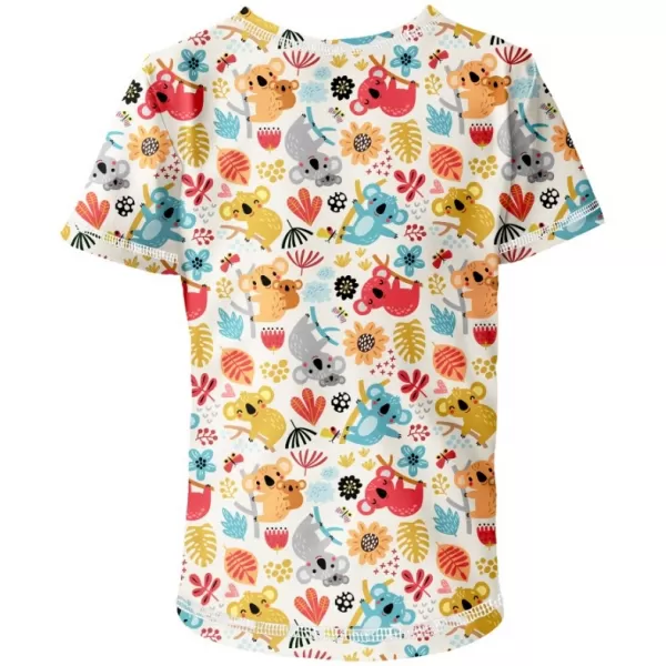  Short -sleeved t -thirt WAMU HRAVÉ KOALY ALB/MAI COLORAT 