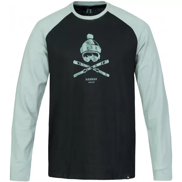  Tricou pentru bărbați cu mâneci lungi HANNAH HANES ANTRACIT/GRI ARDEZIE 