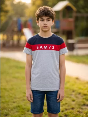 Tricou băieți SAM 73 KALLAN KT 503 GRI DESCHIS