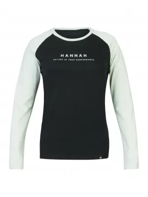 Tricou de damă cu mâneci lungi HANNAH PRIM ANTRACIT/ALBASTRU ZORI