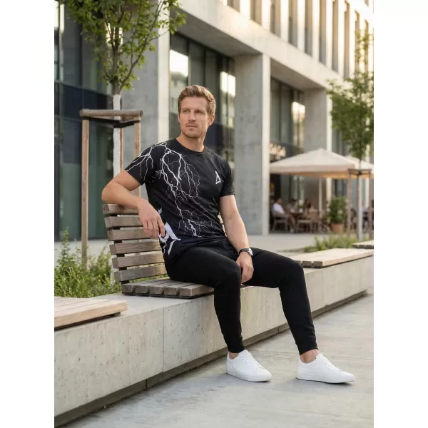 Tricou premium pentru bărbați ALTISPORT VOJ/ALM004TR01 ALB-NEGRU 