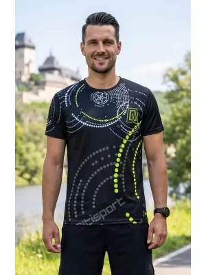 Tricou premium pentru bărbați ALTISPORT VOJ/ALM003TR01 NEGRU ȘI GALBEN