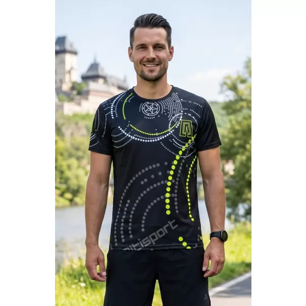  Tricou premium pentru bărbați ALTISPORT VOJ/ALM003TR01 NEGRU ȘI GALBEN 