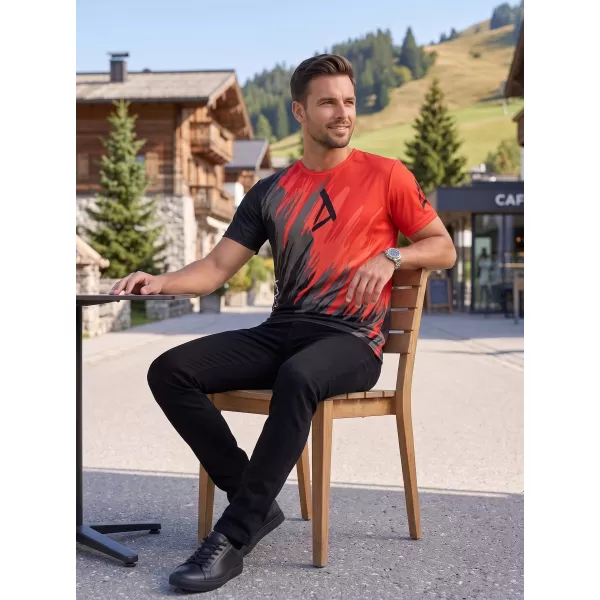  Tricou funcțional premium pentru bărbați ALTISPORT VOJ/ALM006TR01 NEGRU ȘI ROȘU 