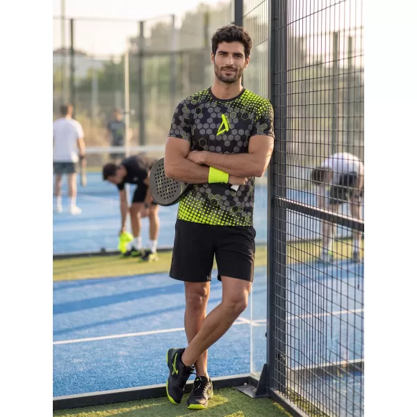  Tricou funcțional premium pentru bărbați ALTISPORT VOJ/ALM005TR01 NEGRU ȘI GALBEN 