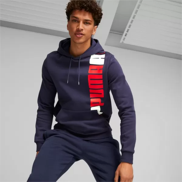  Hanorac pentru bărbați PUMA ESS+ LOGO LAB HOODIE FL 675919-06 ALBASTRU 